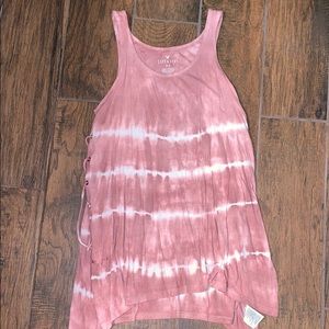 AE rib Tank with lace up sides